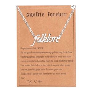 Taylor Swift Folklore Eras Tour Movie Silver Necklace